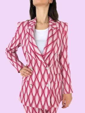 GIACCA DOPPIOPETTO DONNA IN FANTASIA ROSA