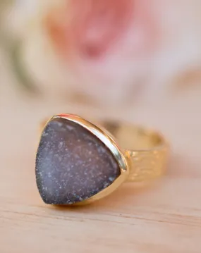 Josie Ring * Black Druzy * Gold Plated * BJR158