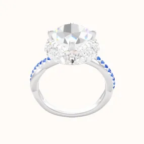 Pave Rope Engagement Ring With Waterfall Halo Head
